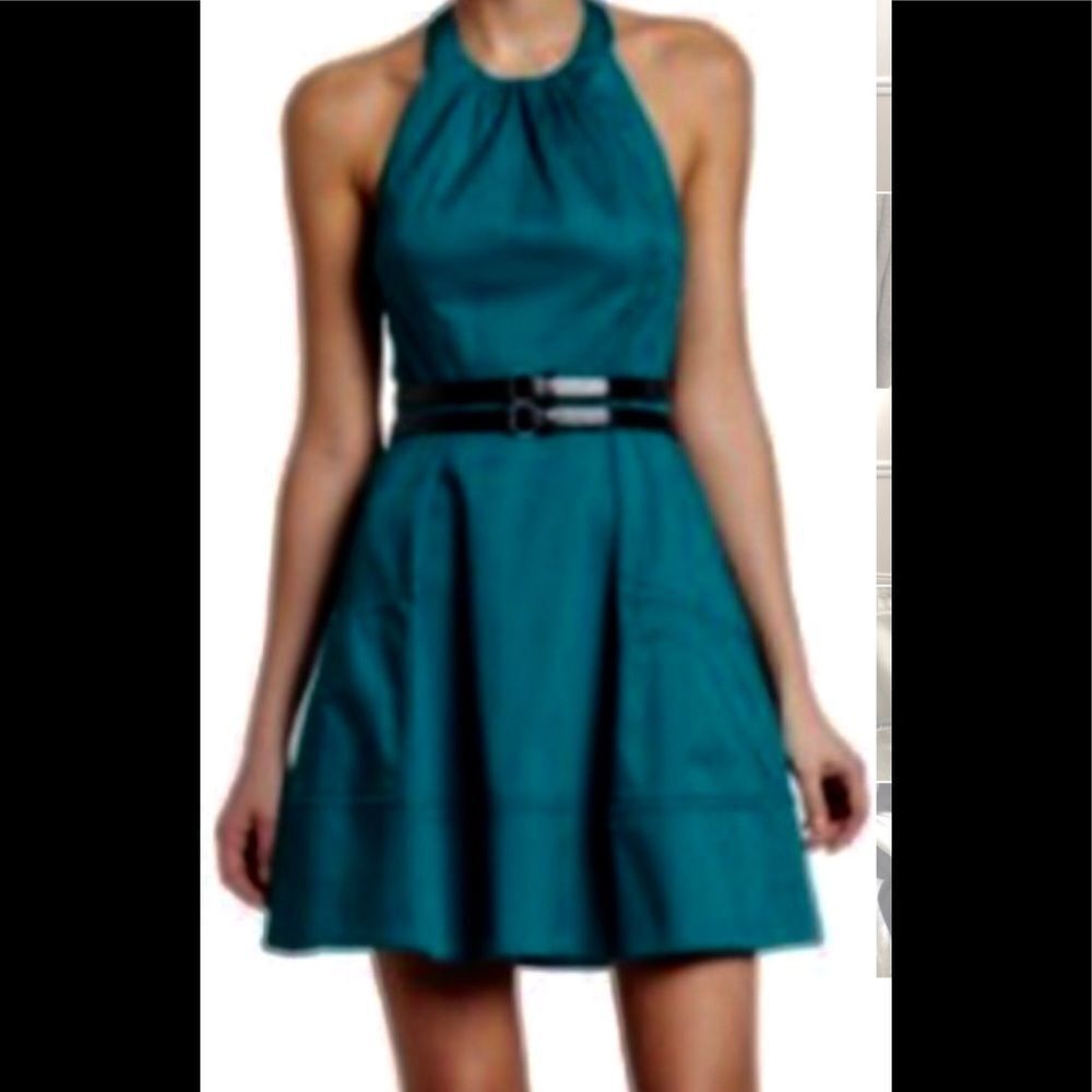 Jessicaย Simpson Y2K chambray open back mini halter dressโ2